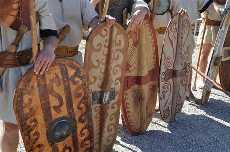 Shields Of Iberian Warrior Reenactors Ancient Warfare Celtic