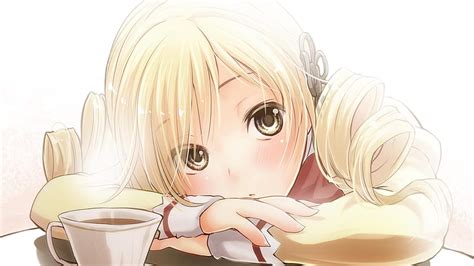 Anime Girl Thinking Drinking Teacoffee Drinking Coffee Anime Girl Hd