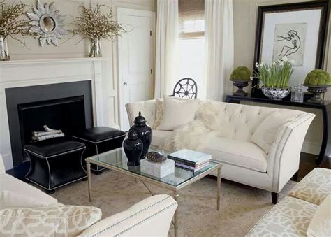 Cream With Black Accents Living Room Inspiration Modern Chic Living