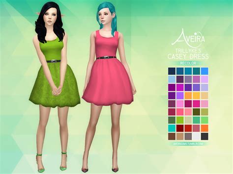 Aveiras Sims 4 Trillykes Casey Dress Recolor 2 Variations 45