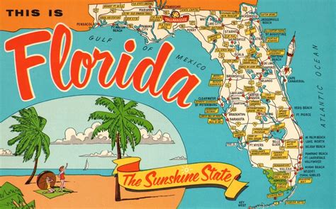 Vintage Postcard 1965 Florida the Sunshine State Beautiful Beaches
