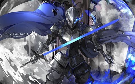 Wallpaper Anime Blue Armor Sword Pixiv Fantasia Screenshot