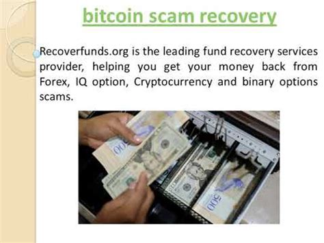 Hiring such a bitcoin recovering expert can help confide in the process again. Fund Recovery Services | Bitcoin Scam Recovery | FX Trading Scam - YouTube