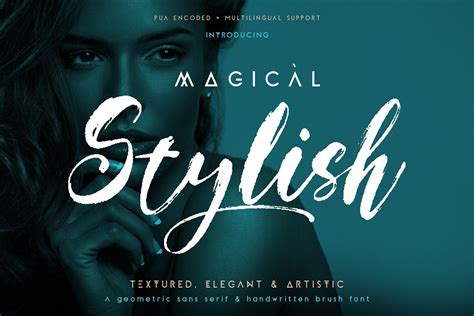 Magical Stylish A Geometric Font And Wet Brush Font It Really Easy