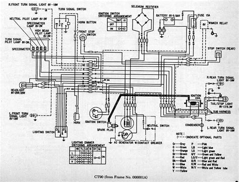 Honda ct90 electrical wiring harness diagram schematic. 1974 Honda st90 trail motorcycles