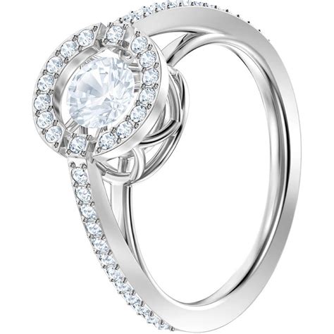 Buy Swarovski Sparkling Dance Round Ring White Rhodium Plating Online