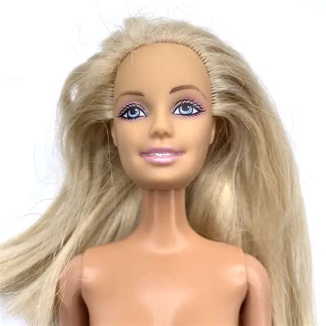 Barbie Doll Nude Ceo Face Mattel Blonde Hair Blue Eyes Bendable Knees Picclick
