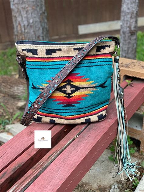Turquoise And Tan Saddle Blanket Bag Bags Cowgirl Accessories