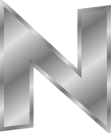 Effect Letters Alphabet Silver N Clip Art At Vector Clip