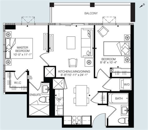 M Condos By Primont Martin Corner Floorplan 2 Bed And 2 Bath