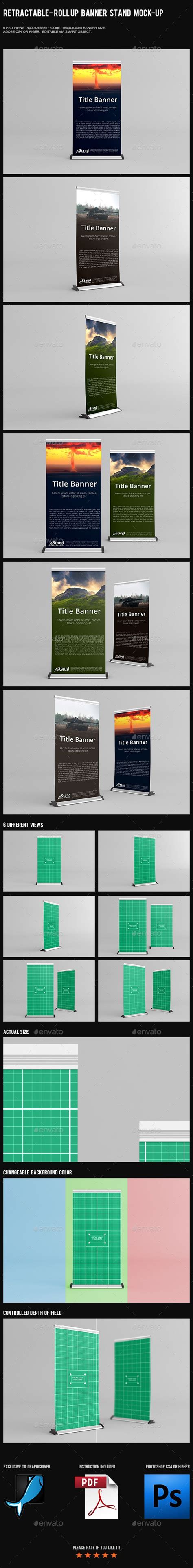 Download Retractable - Roll Up Banner Stand Mock-Up | Banner stands, Banner, Banner sizes