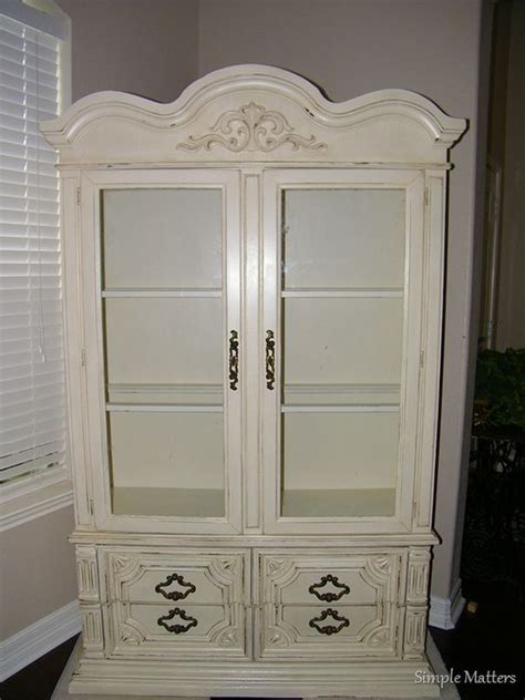 Free shipping on prime eligible orders. Creamy white, glazed china hutch | Painted China Hutch ...