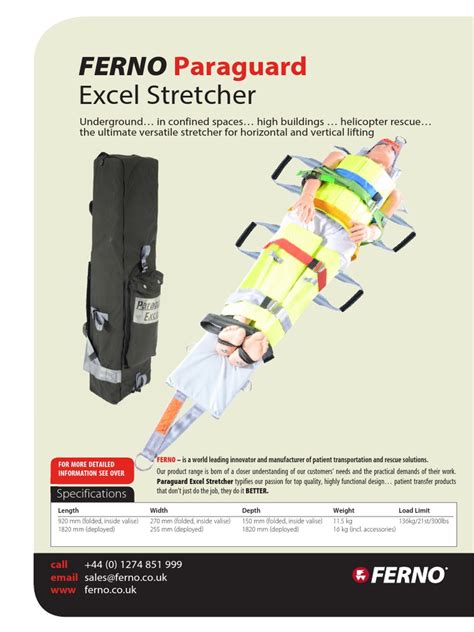 Ferno Paraguard Excel Stretcher Fpc003 1015 Pdf