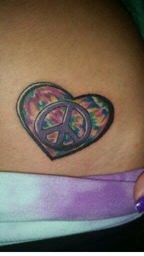 Peace Sign Tye Dye Tattoo Healed Tattoos For Daughters Meaningful