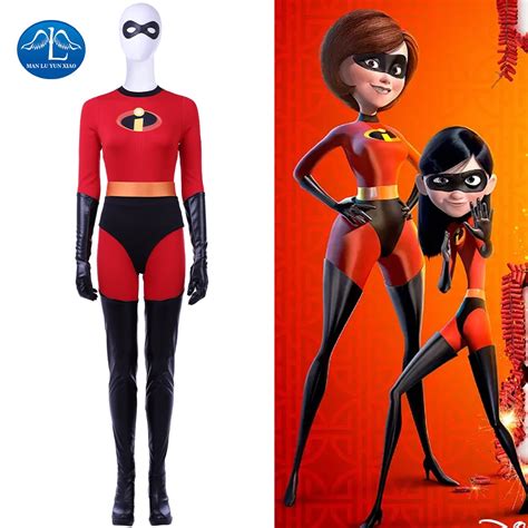 2018 New Cartoon The Incredibles 2 Cosplay Costume Elastigirl Helen Parr Costume Women Halloween