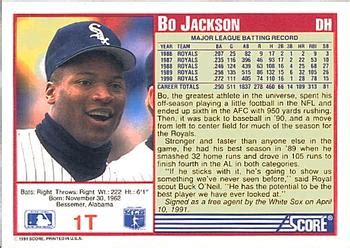 1991 Score Rookie & Traded #1T Bo Jackson | The Trading ...