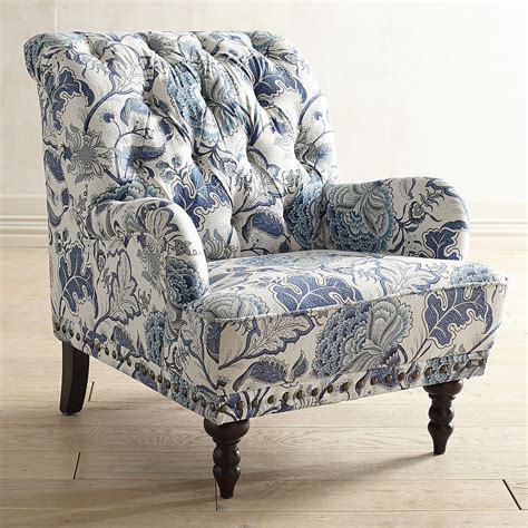 Are you searching for blue armchair png images or vector? Chas Armchair - Indigo Meadow | Floral armchair, Armchair ...