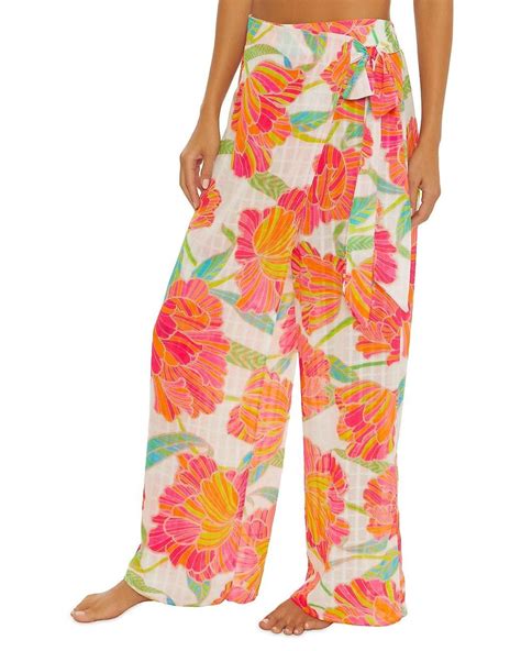 Trina Turk Poppy Crossover Wide Leg Pants In Red Lyst