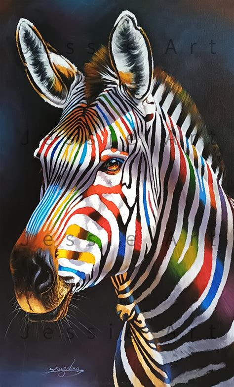 Zebra Animal Oil Painting On Canvas Large Art Wall Decoration Etsy