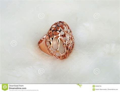 Oriental Turkish Gold Rings Handmade On White Background Stock Image