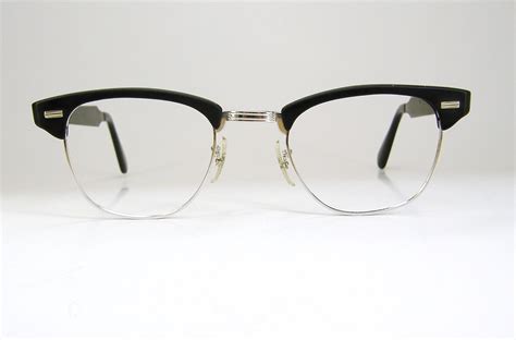 1950s mens horn rim mad men eyeglasses combination browline