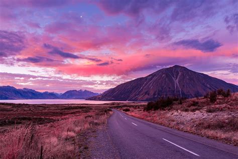 Sunset On The Road To Ohau Shooting Wanderlust Travel Photography