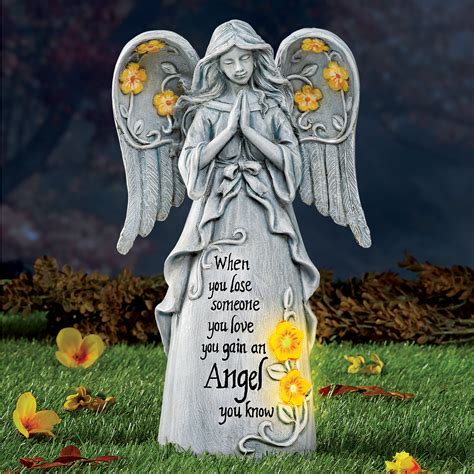 Collections Etc Solar Powered Angel Memorial Statue For Home Garden
