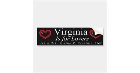 Virginia Is For Loversloving V Virginia Bumper Sticker Zazzle