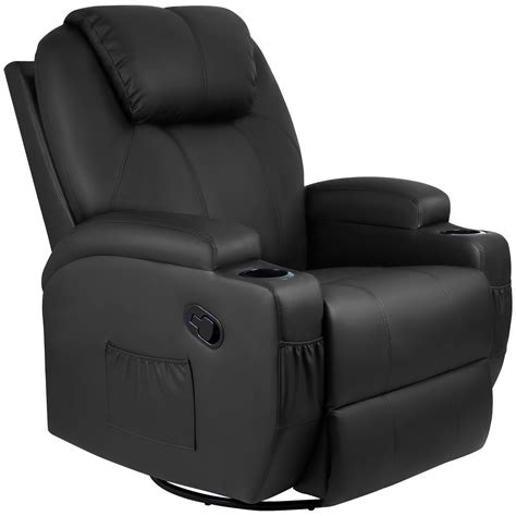 Comhoma Recliner Chair Pu Leather Rocking Sofa With Heated Massage