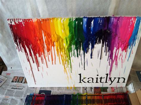 How To Make Melted Crayon Art Recipe Crayon Crafts Melting Crayons