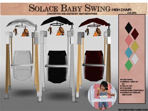 Simtographies Solace Baby Swing High Chair Sims 4
