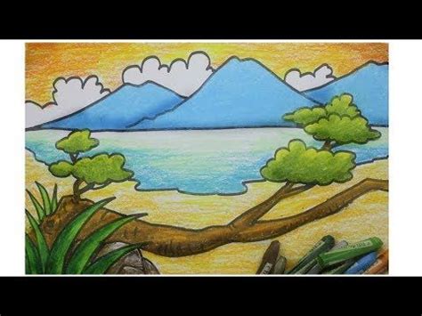 Disini kamu bisa menggambar berbagai ikan dan tumbuhan laut lainnya. Gunung Cara Menggambar Pemandangan | infotiket.com