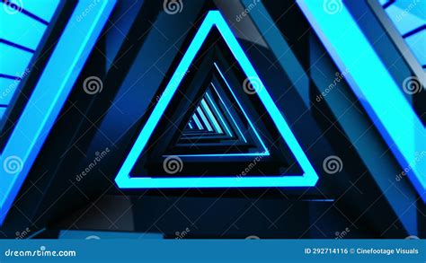 Hi Tech Abstract Triangular Glowing Tunnel Loopable Stock Footage