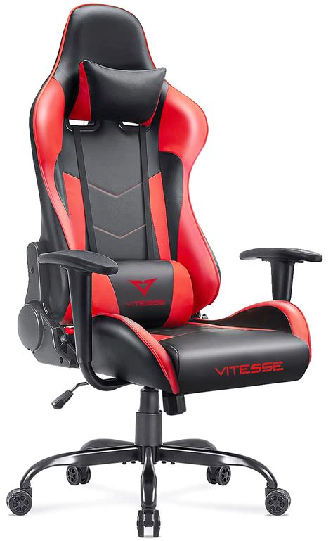 Vitesse Ergonomic Red Gaming Gamer Chair For Adults 330 Lbs Pc