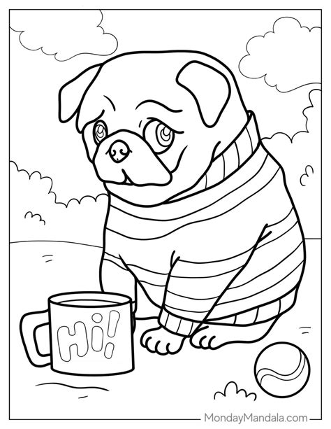 24 Pug Coloring Pages Free Pdf Printables