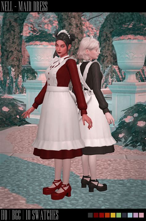 The Sims 4 Maid Dress Hq Compatible Base Game Compatible Cc The Sims