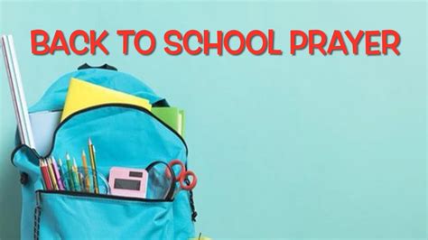 Back To School Prayer Youtube