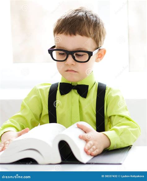Little Boy Is Reading A Book Stock Photo Image Of Learning Human