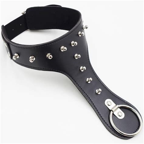Pvc Leather Slave Collar With Steel Fetish Ring Master Femdom Neck