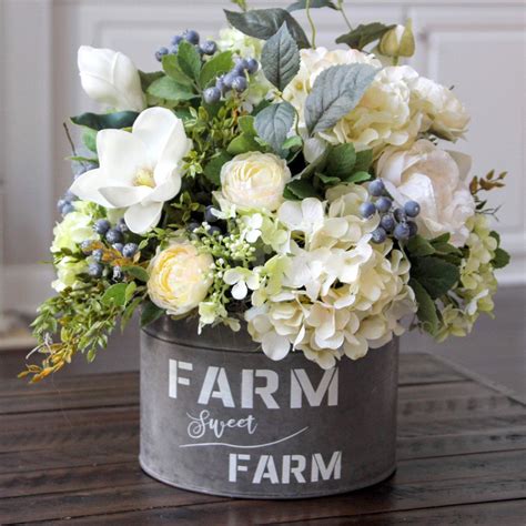 Farmhouse Decorsummer Centerpieceall Year Round Floral Arrangement