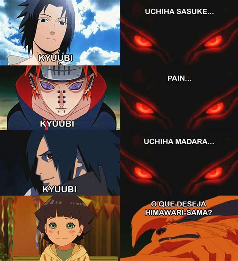 Kurama E Seus Pesadelos Com A Himawari Memes Engraçados Naruto