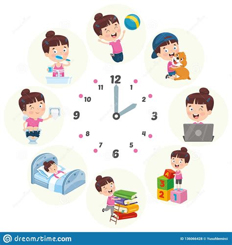 Daily Routines For Kids Cartoon Vector 80553399