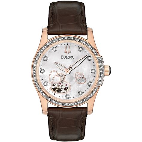 Bulova R Women S Rose Gold Tone Stainless Steel Automatic Skeleton