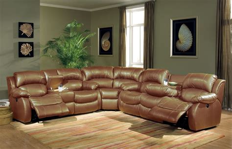 The upholstery that goes into our leather sofas is handcrafted with pride for maximum durability. Transitional Brown Bonded Leather Sectional w/Recliner ...