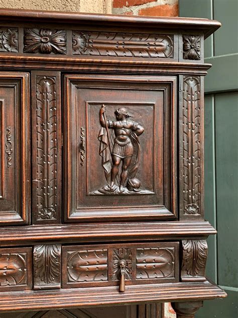 Retro danish style sideboard buffet crystal cabinet $280 it's vintage so has wear and tear but still in great condition. Antique French Carved Oak Cabinet Vestment Bookcase ...