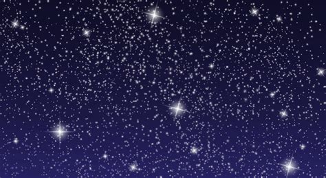 Realistic Starry Sky With Bright Stars In The Night Sky Illustration