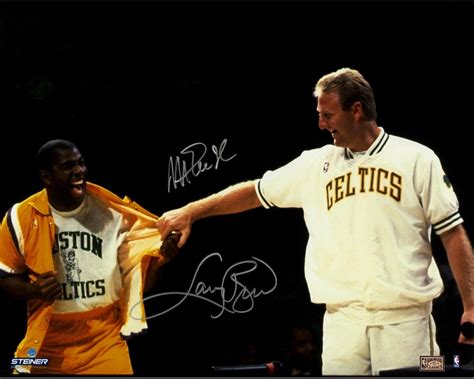 Magic Johnson Larry Bird Signed Retirement Night X Photo Steiner Coa Pristine Auction