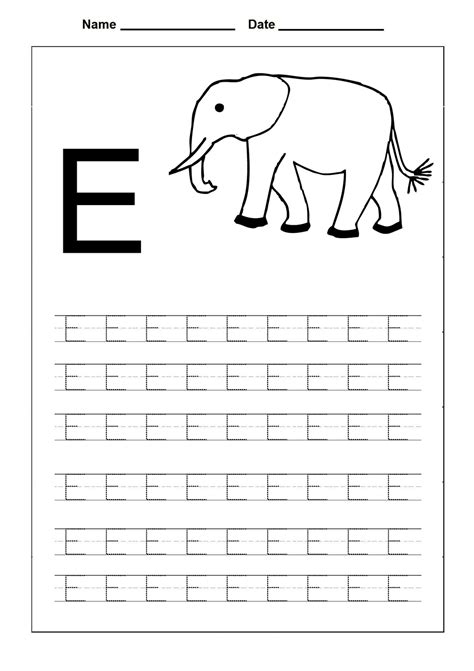 As a guide, many kids start learning to write . Alphabet Tracing Worksheets E | AlphabetWorksheetsFree.com
