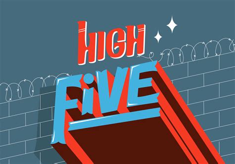 High Five Cool Retro Typography Vector 224155 Vector Art at Vecteezy