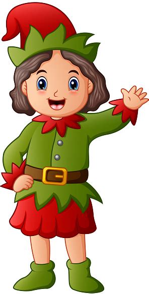 Cartoon Happy Christmas Elf Stock Illustration Download Image Now